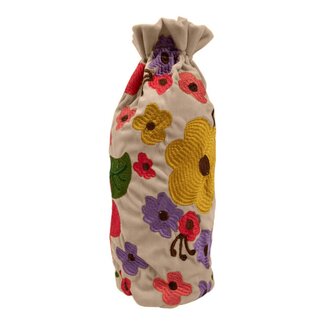 Mars & More Wijn fles hoes Joy off wit h37 x 12cm