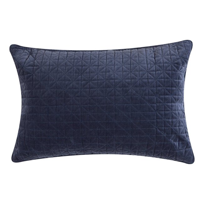 Linen & More Fluwelen kussen driehoek indigo 40x60cm