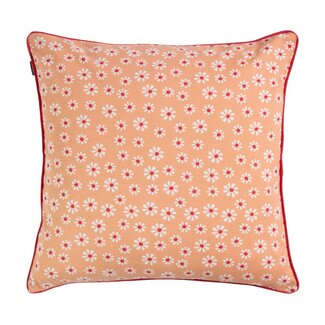 Linen & More Daisy Bloemen Kussen oranje 50x50cm