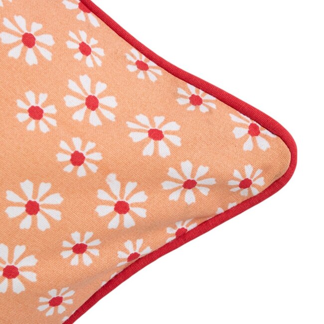 Linen & More Daisy Flowers Kussen oranje 50x50cm