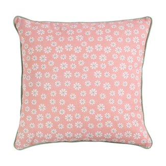 Linen & More Daisy Bloemen Kussen roze 50x50cm