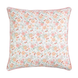 Linen & More Freddie Bloemen Kussen roze 50x50cm