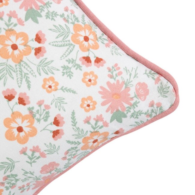 Linen & More Freddie Flowers Kussen roze 50x50cm