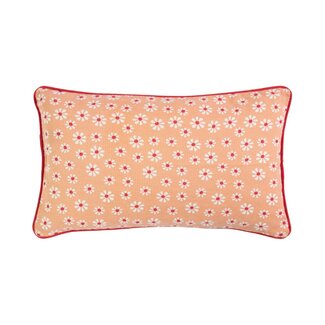 Linen & More Daisy Bloemen Kussen oranje 30x50cm