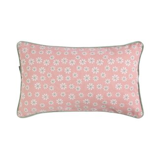 Linen & More Daisy Bloemen Kussen roze 30x50cm