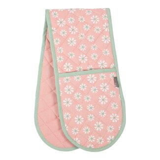 Linen & More Daisy Bloemen dubbel Ovenwant roze 18x85cm