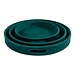 Mars & More Dienbladen rond fluweel petrol dia 30, 38, 45 cm (set of 3)