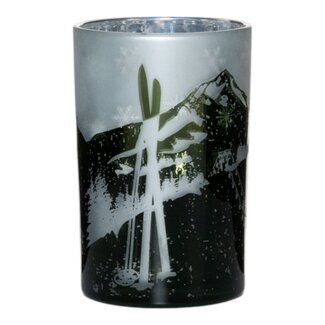 Mars & More Theelichthouder ski groen groot 18cm