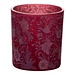 Mars & More Theelichthouder fluwelen bloemen bordeaux klein 8cm