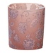 Mars & More Theelichthouder fluwelen bloemen roze klein 8cm