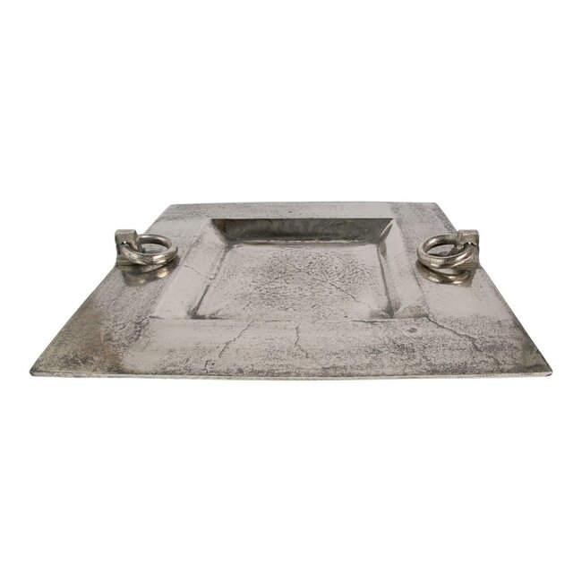 Mars & More Dienblad met handgrepen ijzer zilver h7 44x44
