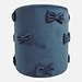 Mars & More Strik Poef fluweel navy 35x35x40cm