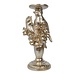 Mars & More Kaarsenhouder 2 vogels met bloem hars zilver 13,6x11x28,7cm