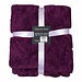 Linen & More Plaid Bladeren Paars 140x200cm