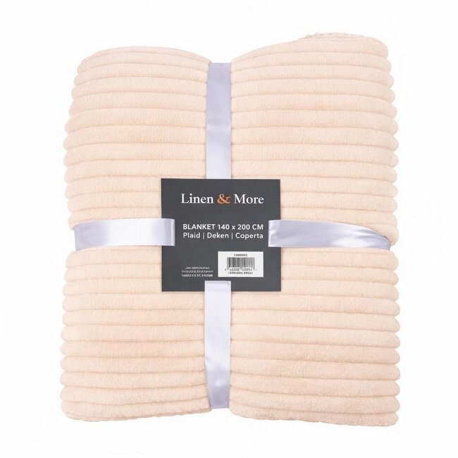 Linen & More Plaid Strepen Beige 140x200cm