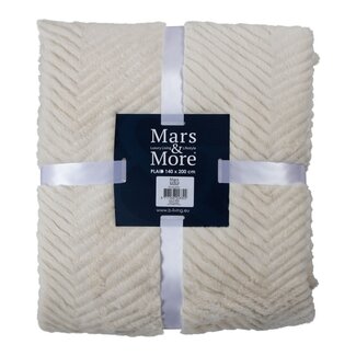 Mars & More Plaid Visgraat Off Wit 140x200cm