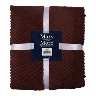 Mars & More Plaid Visgraat Bruin 140x200cm Mars & More Plaid Visgraat Bruin 140x200cm