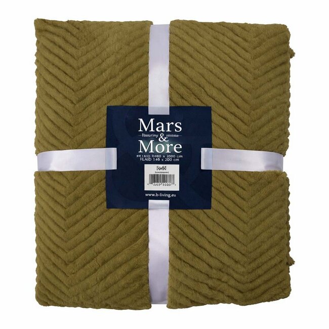 Mars & More Plaid Visgraat Groen 140x200cm