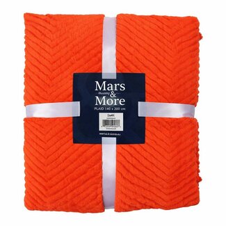 Mars & More Plaid Visgraat Oranje 140x200cm Mars & More Plaid Visgraat Oranje 140x200cm