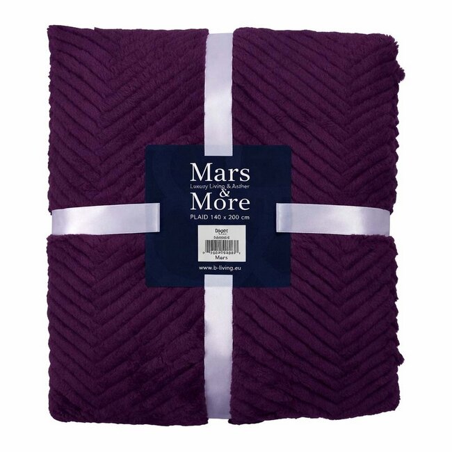 Mars & More Plaid Visgraat Paars 140x200cm