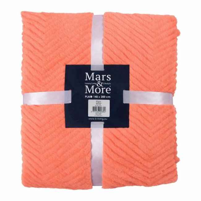 Mars & More Plaid Visgraat Roze 140x200cm