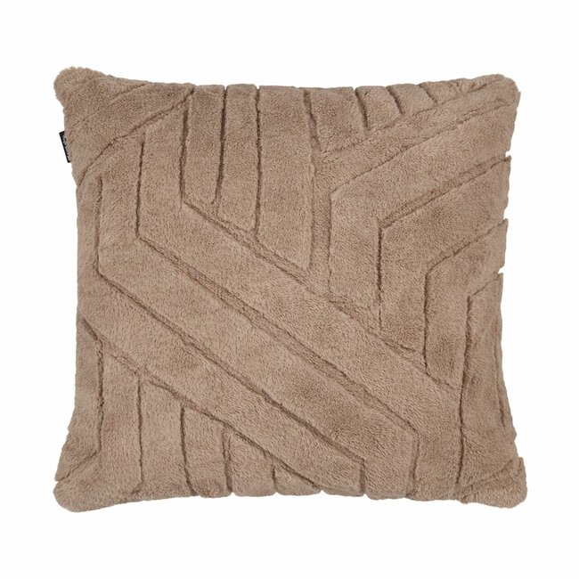 Linen & More Kussen Abstracte Lijnen Taupe 45x45cm