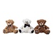 Mars & More Knuffelbeer met ruitjespatroon en strik, beige, wit, bruin, h17 d18 x 12 cm (3 assortiment verpakt)