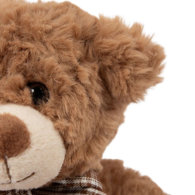 Mars & More Cuddly Toy bear check bow beige white brown assorted packing