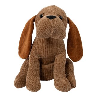 Mars & More Deurstopper hond quilted bruin 20x17x27cm