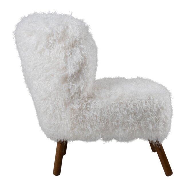 Mars & More stoel tibetan lamb off white 60x72x74cm