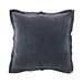 Linen & More Fluweel overlock grey blue Kussen 45 cm x 45 cm