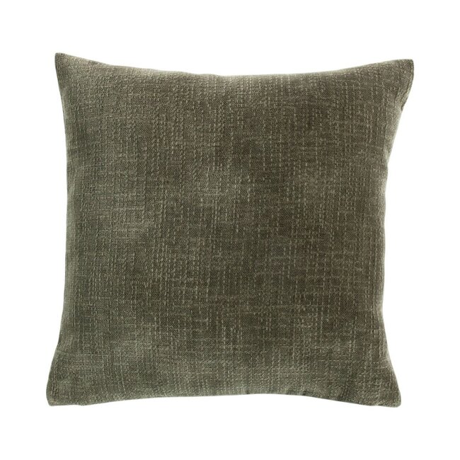 Linen & More Kussen Empress velvet slub groen 45x45cm
