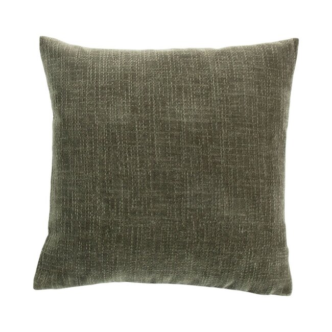 Linen & More Kussen Empress velvet slub groen 45x45cm