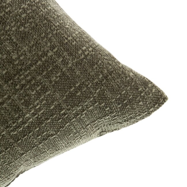 Linen & More Kussen Empress velvet slub groen 45x45cm