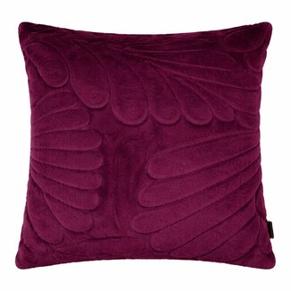 Linen & More Kussen Bladeren Paars 45x45cm