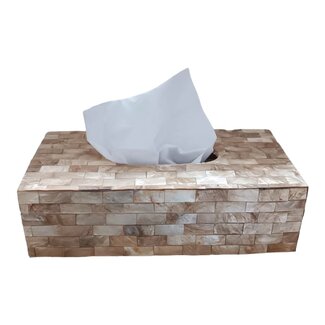 Dream-Living Luxe Tissuehouder van Gouden Capiz Schelpen – Handgemaakte Tissue Box  goud