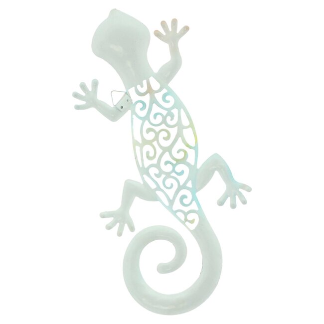 Dream-Garden Muurdecoratie Set van 2 Gekko's 31 cm – Kleurrijke Metalen Wanddecoratie