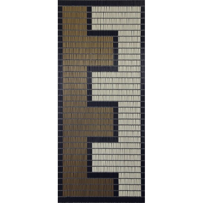 Sun Arts Vliegengordijn rits creme- goud - zwart 100x232 cm