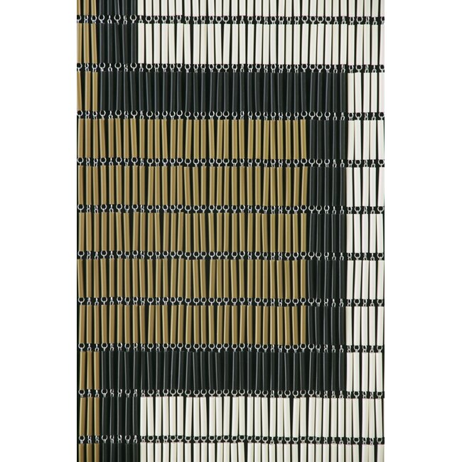 Sun Arts Vliegengordijn rits creme- goud - zwart 100x232 cm