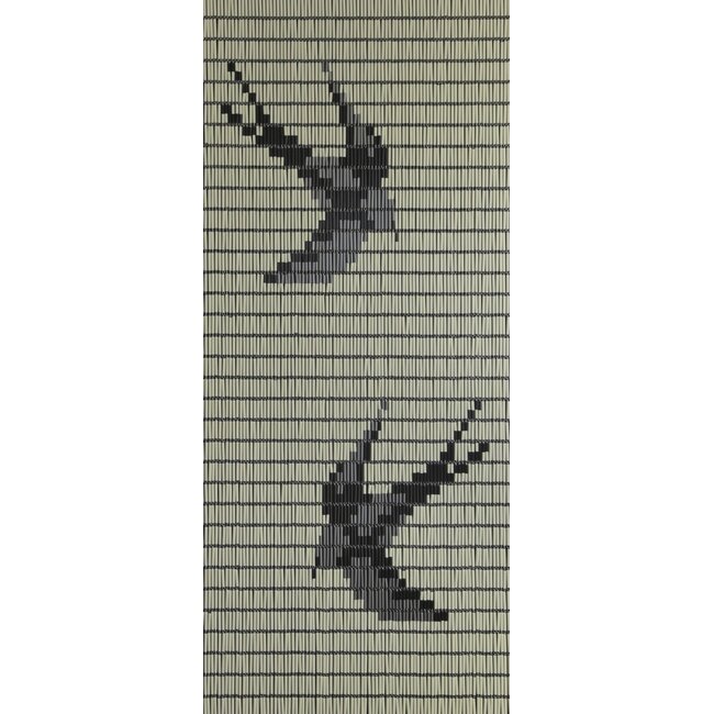 Sun Arts Vliegengordijn Zwaluwen crème - zwart - zilver 100x232 cm