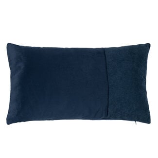 Linen & More Cushion velvet blue & corduroy 30 x 50 cm
