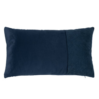 Linen & More Kussen velvet blue & corduroy 30 x 50 cm
