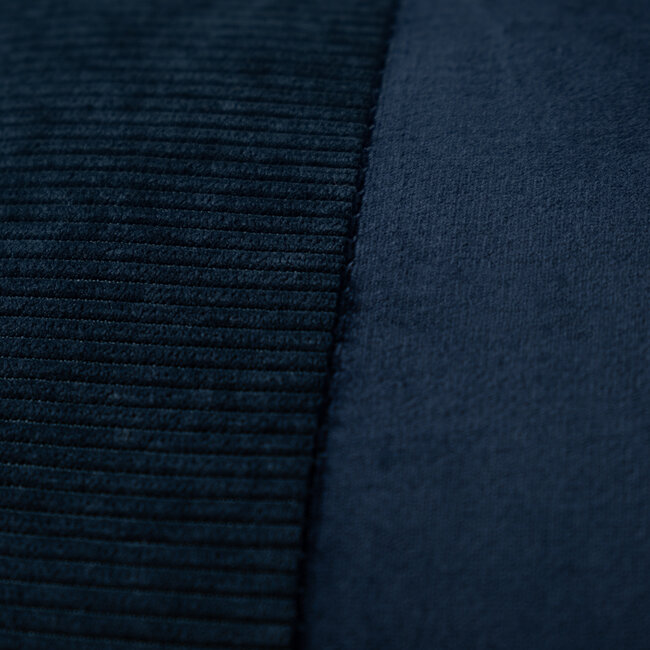 Linen & More Cushion velvet blue & corduroy 30 x 50 cm