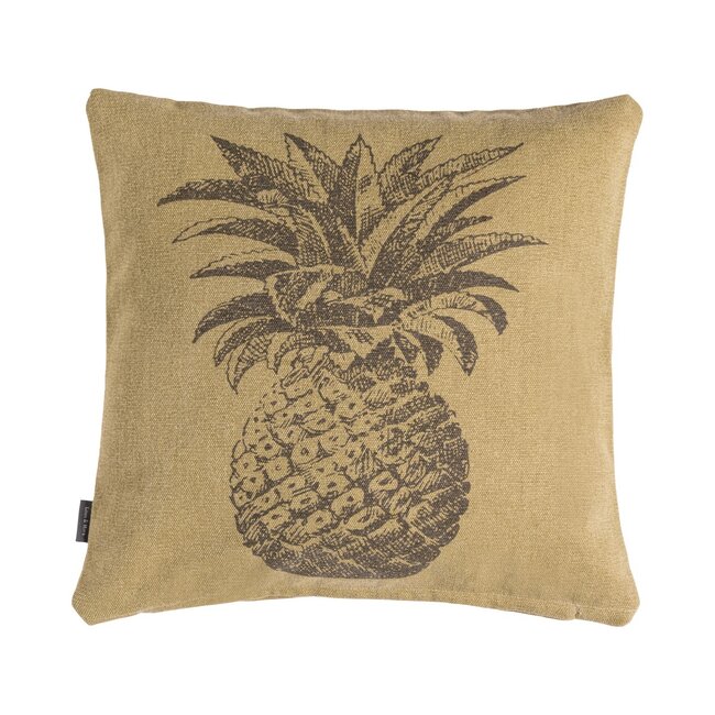 Linen & More Pineapple kussen khaki 45x45cm