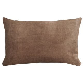 Linen & More fluwelen  Chambray sierkussen taupe 30x50cm