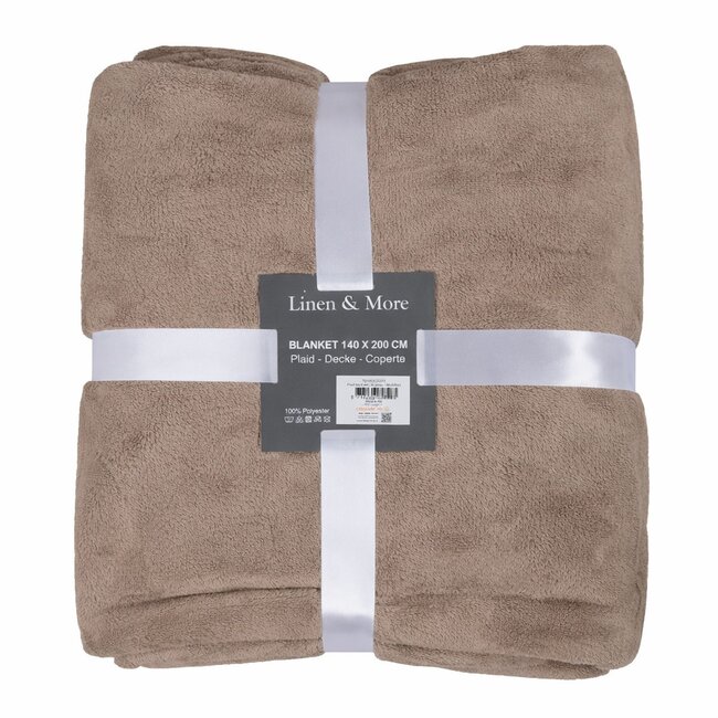 Linen & More Plaid Marmaris Taupe 140x200cm