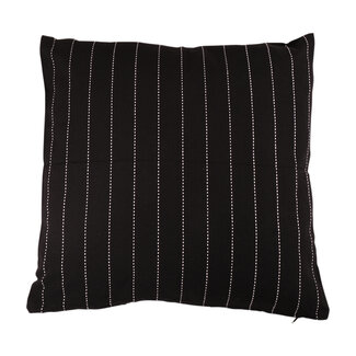 Linen & More Kussen zware krijtstreep 50x50 zwart