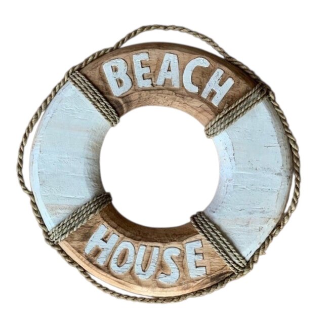 Bali-Dreams Houten decoratie reddingsboei 40 cm