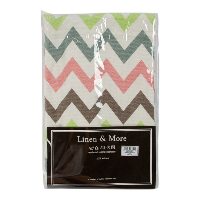 Linen & More Tablerunner Multi Zigzag Multicolor 50x140