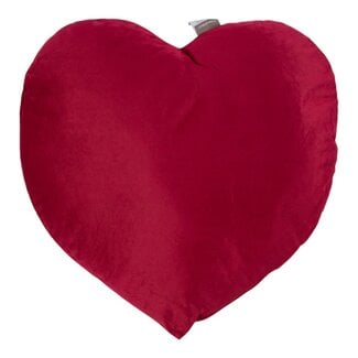 Linen & More Solid velvet wine red heart-cushion 45x45 cm